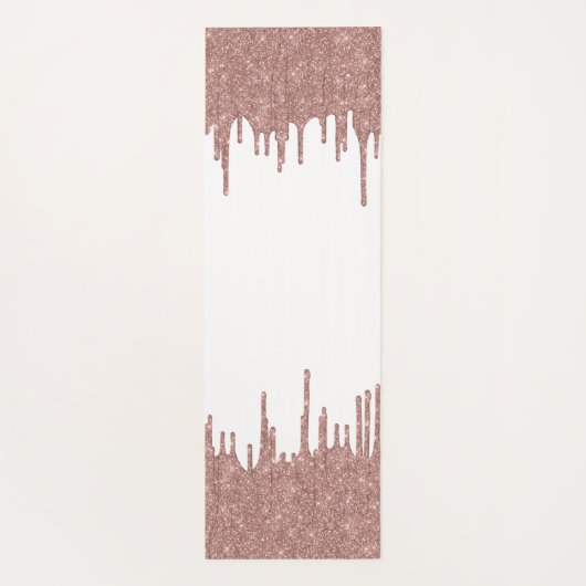 Elegant Glitter Drift Roos Gold Monogram Script Yogamat (Achterkant)