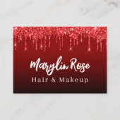 ELEGANT GLITTER DRIP CHIC RED VISITEKAARTJE (Voorkant)