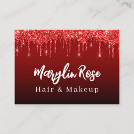 ELEGANT GLITTER DRIP CHIC  RED VISITEKAARTJE