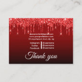 ELEGANT GLITTER DRIP CHIC  RED VISITEKAARTJE (Achterkant)