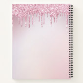 elegant glitter drip trendy girly monogram notitieboek (Achterkant)