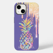 Elegant Glitter druist kleurrijk Paars ananas Case-Mate iPhone Case (Achterkant)