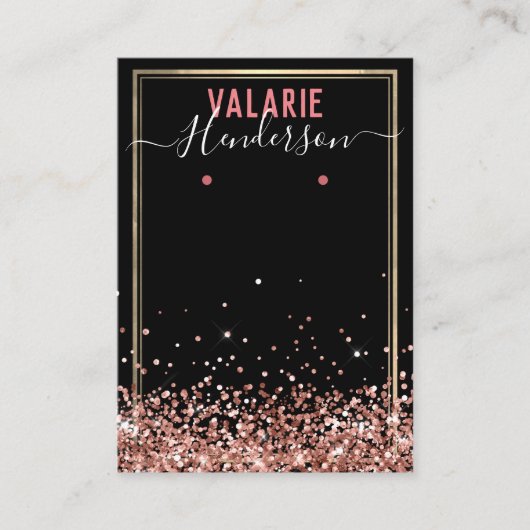 Elegant Glitter Earring Display Visitekaartje (Voorkant)