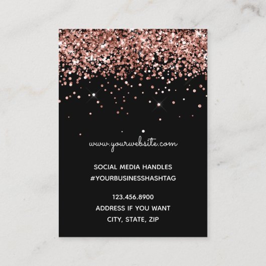 Elegant Glitter Earring Display Visitekaartje (Achterkant)