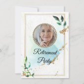 Elegant Glitter Eucalyptus Luxury Retirement Party Kaart (Achterkant)