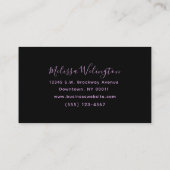 Elegant Glitter Faux Folie Lavender Girly Visitekaartje (Achterkant)