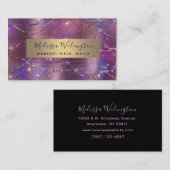 Elegant Glitter Faux Folie Lavender Girly Visitekaartje (Voorkant / Achterkant)
