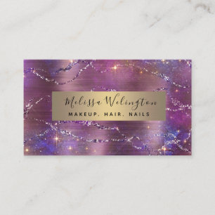 Elegant Glitter Faux Folie Lavender Girly Visitekaartje