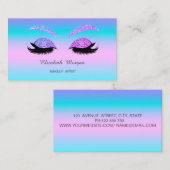 Elegant Glitter Faux Lashes Holographic Ombre Visitekaartje (Voorkant / Achterkant)