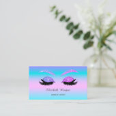Elegant Glitter Faux Lashes Holographic Ombre Visitekaartje (Staand voorkant)