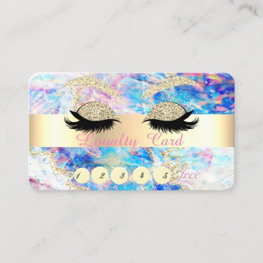 Elegant Glitter Faux Lashes Opal Klantenkaartje (Voorkant)