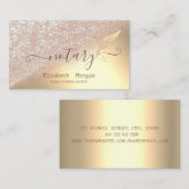 Elegant Glitter Feather Notary Bokeh Gold Visitekaartje (Voorkant / Achterkant)
