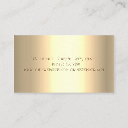 Elegant Glitter Feather Notary Bokeh Gold Visitekaartje (Achterkant)