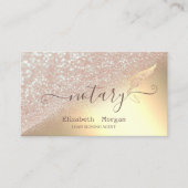 Elegant Glitter Feather Notary Bokeh Gold Visitekaartje (Voorkant)