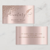 Elegant Glitter Feather Notary Roos Gold Diamonds Visitekaartje (Voorkant / Achterkant)
