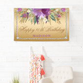 Elegant Glitter Flowers Diamonds Gold Dag Spandoek (Insitu)