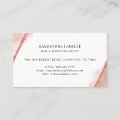 Elegant Glitter Glam Nail Art Hands Manicure Salon Visitekaartje (Achterkant)