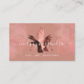 Elegant Glitter Glam Nail Art Hands Manicure Salon Visitekaartje (Voorkant)