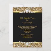 Elegant Glitter Gold Black Diamond Birthday Kaart (Achterkant)
