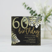 Elegant Glitter Gold Calligraphy Birthday (Staand voorkant)