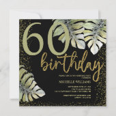 Elegant Glitter Gold Calligraphy Birthday (Voorkant)