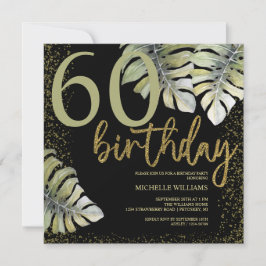 Elegant Glitter Gold Calligraphy Birthday