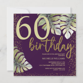 Elegant Glitter Gold Calligraphy Birthday