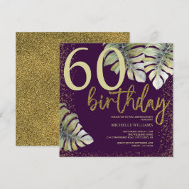Elegant Glitter Gold Calligraphy Birthday