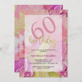 Elegant Glitter Gold Calligraphy Birthday Kaart (Voorkant / Achterkant)