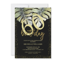 Elegant Glitter Gold Calligraphy Birthday