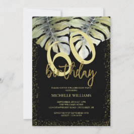 Elegant Glitter Gold Calligraphy Birthday Kaart