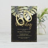 Elegant Glitter Gold Calligraphy Birthday Kaart (Staand voorkant)