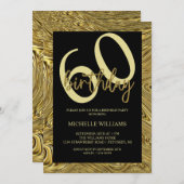 Elegant Glitter Gold Calligraphy Birthday Kaart (Voorkant / Achterkant)