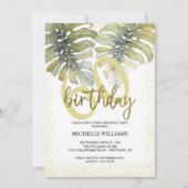 Elegant Glitter Gold Calligraphy Birthday Kaart (Voorkant)
