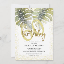 Elegant Glitter Gold Calligraphy Birthday Kaart