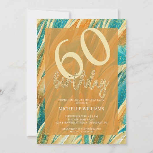 Elegant Glitter Gold Calligraphy Birthday Kaart (Voorkant)