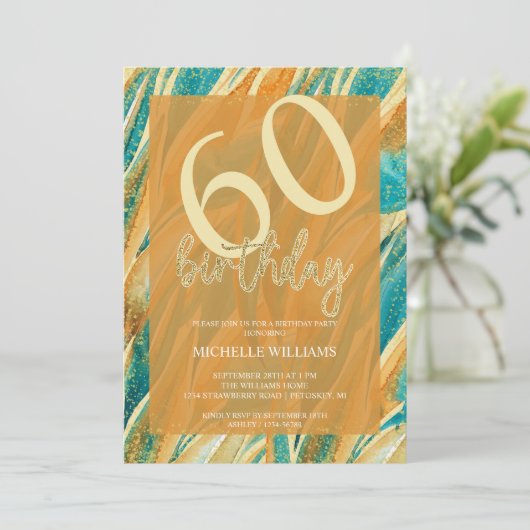 Elegant Glitter Gold Calligraphy Birthday Kaart (Staand voorkant)