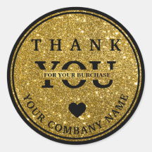 Elegant glitter Gold Dank u sticker