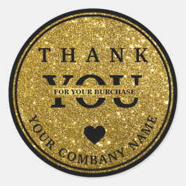 Elegant glitter Gold Dank u sticker