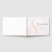 Elegant glitter gold en blush jurk quinceañera gastenboek (Volledig)