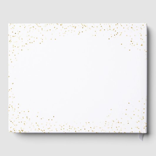Elegant glitter gold en blush jurk quinceañera gastenboek (Achterkant)