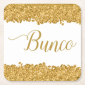 Elegant Glitter Gold Girly Bunco Party Napkins Kartonnen Onderzetters (Voorkant)