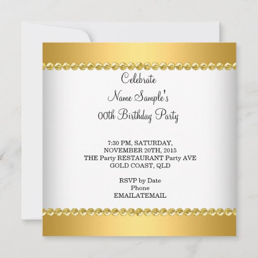 Elegant Glitter Gold Glamor Chandelier Party Kaart (Achterkant)