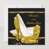 Elegant Glitter Gold Glamor High Hiel Black Kaart (Voorkant)