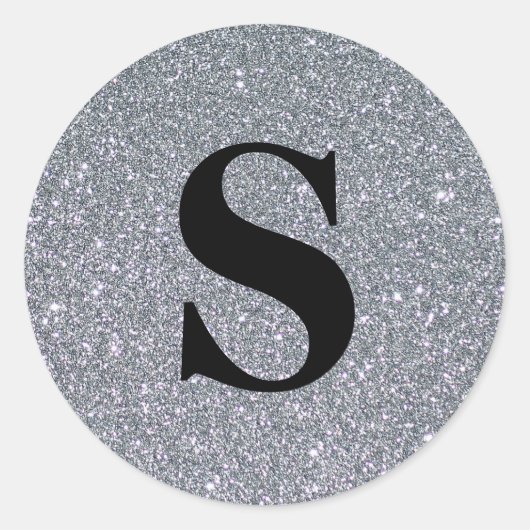 Elegant Glitter Gold Monogram Envelope Seal Ronde Sticker (Voorkant)