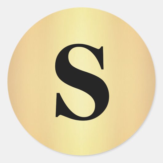 Elegant Glitter Gold Monogram Envelope Seal Ronde Sticker (Voorkant)