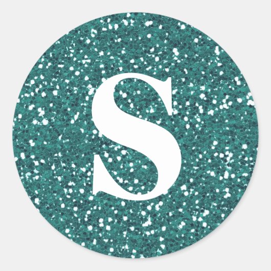Elegant Glitter Gold Monogram Envelope Seal Ronde Sticker (Voorkant)