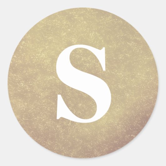 Elegant Glitter Gold Monogram Envelope Seal Ronde Sticker (Voorkant)