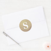 Elegant Glitter Gold Monogram Envelope Seal Ronde Sticker (Envelop)