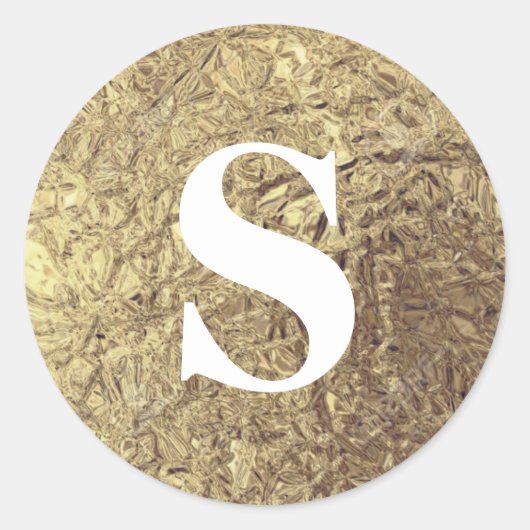 Elegant Glitter Gold Monogram Envelope Seal Ronde Sticker (Voorkant)